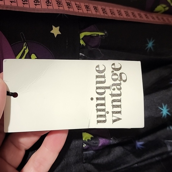 Unique Vintage Black Arden Pin Up Witch Print Babydoll Dress, Size Medium. NWT - Picture 10 of 12